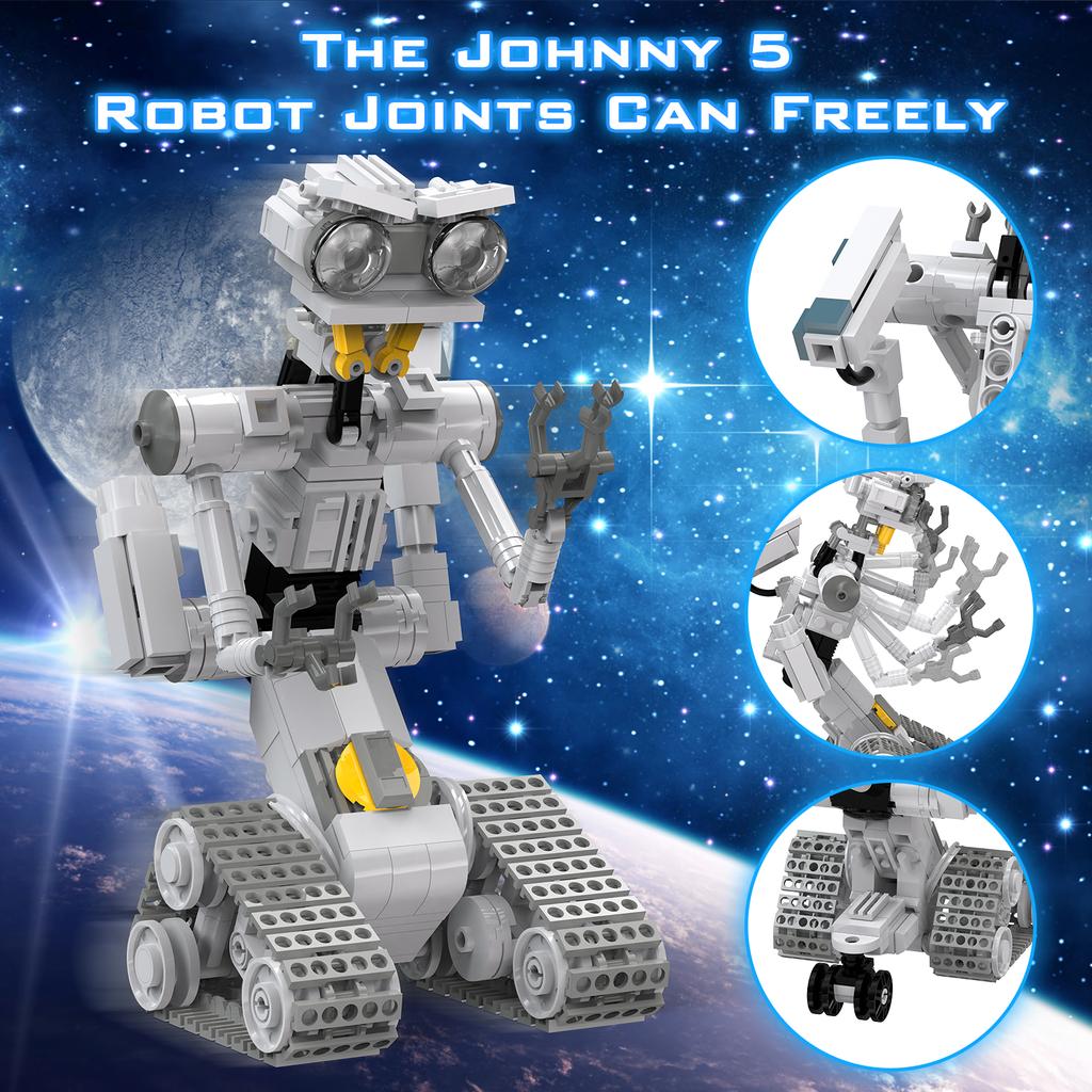 Johnny 5 Robot Short CircuiIt Building Toy Set Short Open Circuit Track Robot Figures Model Building Blocks Toys 313 Pieces
