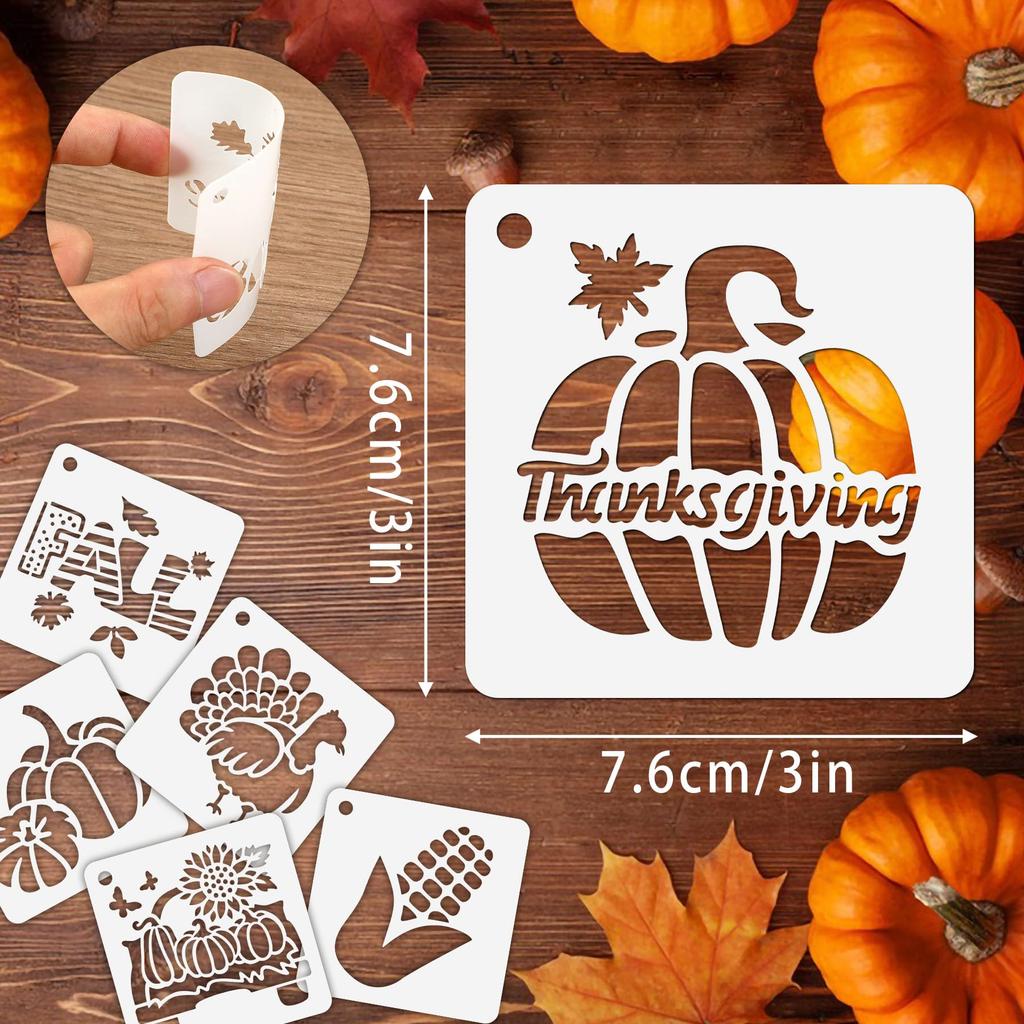 20 Pcs Halloween Stencils Set Reusable Plastic Drawing Spraying Templates for Greeting Cards for Halloween Crafts DIY Decoration