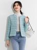 Women's Slim Fit Lightweight Crew Neck Down Jacket - Korean Style Warm Cotton-Padded Coat