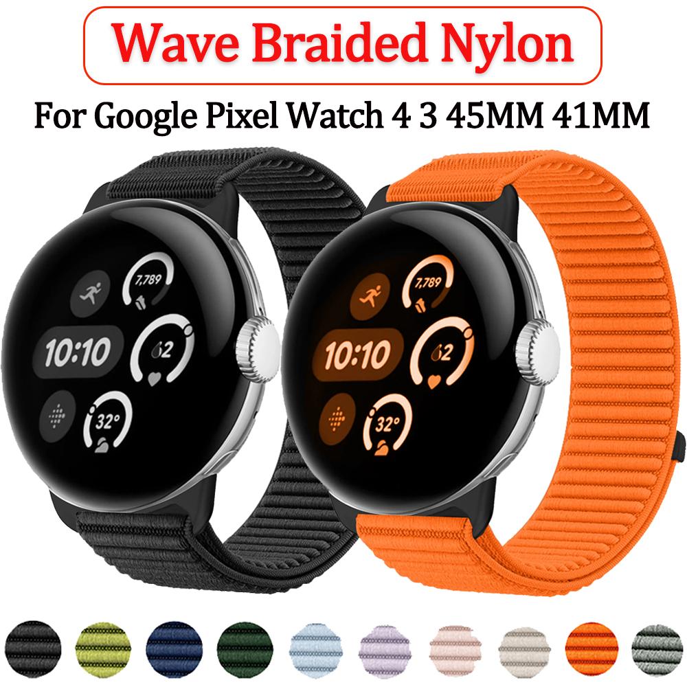 Braided Nylon Strap for Google Pixel Watch 4/3 45mm 41mm Original Breathable Wristband for Pixel Watch 4 3 2 1 Belt Accessories
