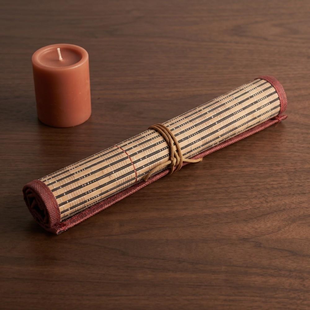 Roll Up Design Brush Rolling Bag Bamboo Material Paint Brush Holder Art Storage Bag  Artist Storage