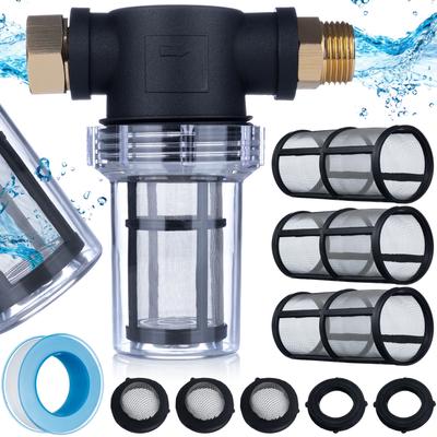 Water Filter 3/4"" F - 3/4""M 40 Microns, Metal Strainer 10 Bar