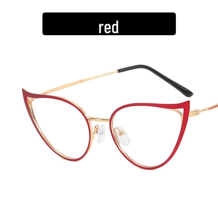 

Оправа для очков «кошачий глаз» с запеченным покрытием, блокирующая синий свет - Модный тренд 2022 года для женщин, Металлические очки в европейском и американском стиле как