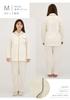 SUIMIN CARE Women's Soft-Twist Gauze Knit Shirt Pajamas, Made in Japan, Long Sleeve, 100% Cotton, Spring/Autumn (L, Ivory (Solid))