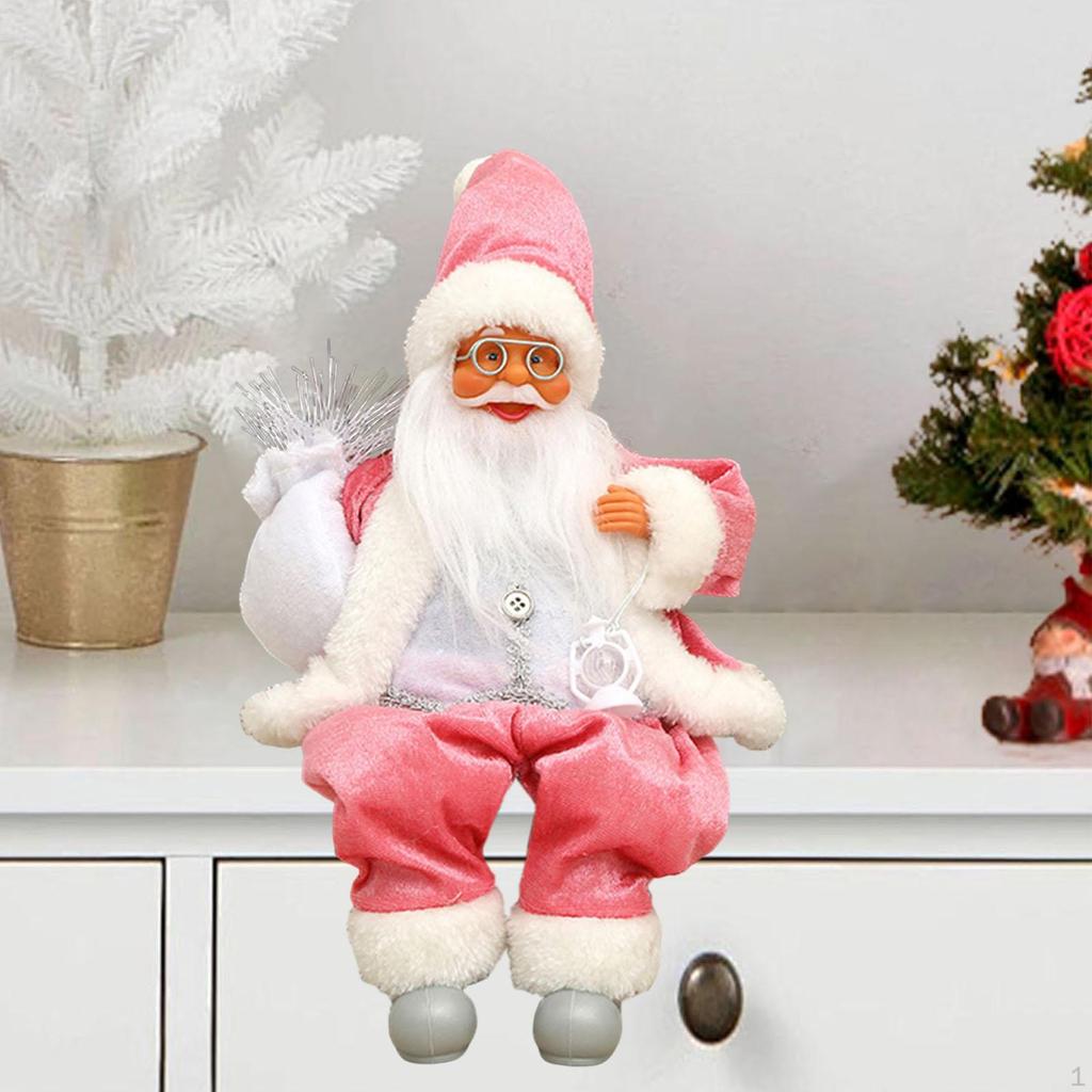 Santa Claus Doll Christmas Decoration Collectible Stuffed Scene Figure Xmas Tree