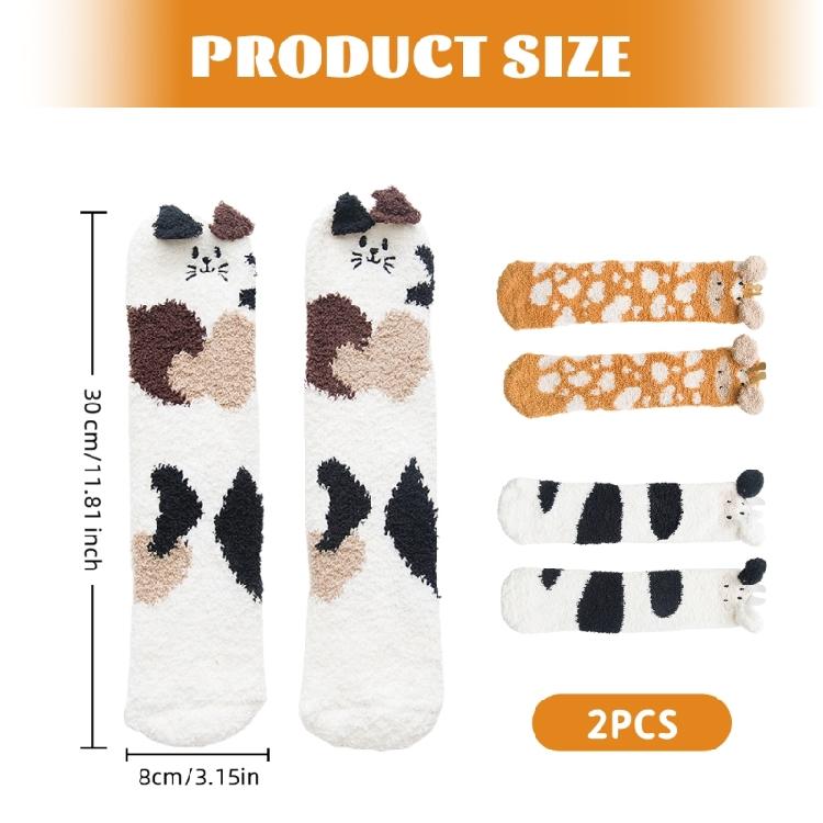 Warm Crew Socks Coral Fleece Fabric Adults Winter Essential Soft Textured Footwear Indoor Outdoor Use
