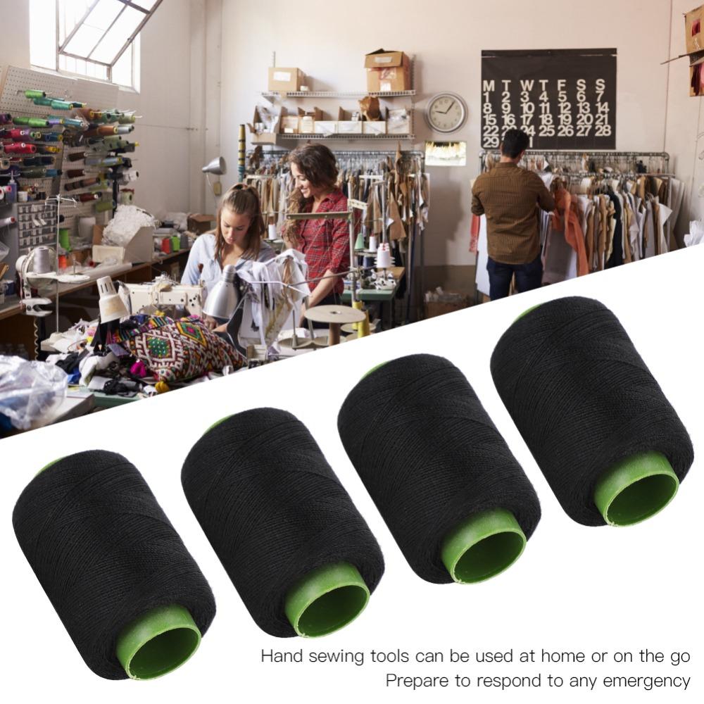 12Pcs Thread Spool Polyester Sewing Thread Black Hand Sewing Thread  For Quilting