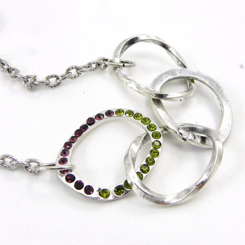 NOA [G8328] - Designer Necklace 'Sissi' Purple Green
