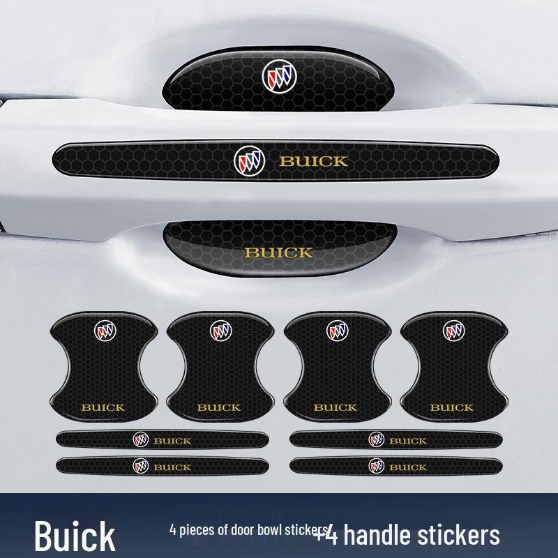 Black Reflective Rhombus Car Door Handle Protector: Anti-collision, Anti-scratch, Wear-resistant Sticker