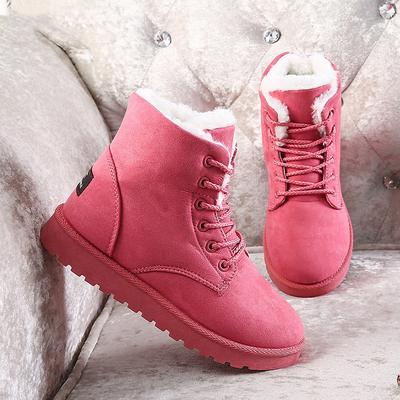 Women's Winter Snow Boots Warm Flat Bottom Large Size Platform Lace Ladies Shoes 2019 Ankle Boots