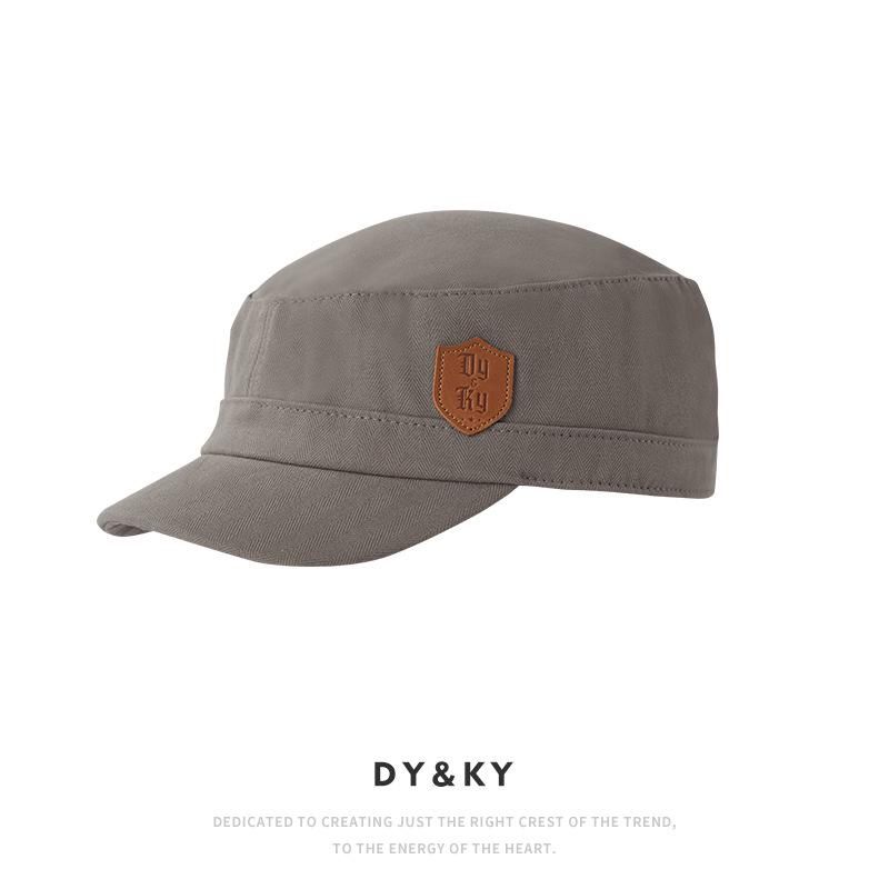 Korean Style Unisex Flat Top Sun Hat - Spring/Summer Casual Outdoor Military Cap