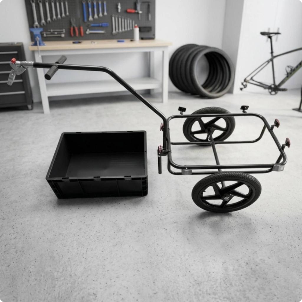 Cycle Trailer with Cargo Box Detachable Bike Utility for Camping