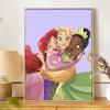 Disney Diamond Painting Kit Unframed, Princesses Hugging, Classic Style Home Decor Craft, Perfect Gift Idea