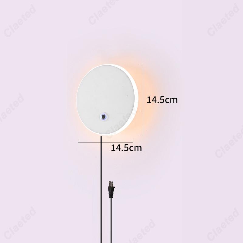 Simple LED Touch Dimming US Plug Wall Light USB Charging Port Bedroom Bedside Lamp Living Room Corridor Decorative Wall Light