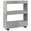 Narrow Storage Trolley 3 Tier Concrete Grey Wood Based Material