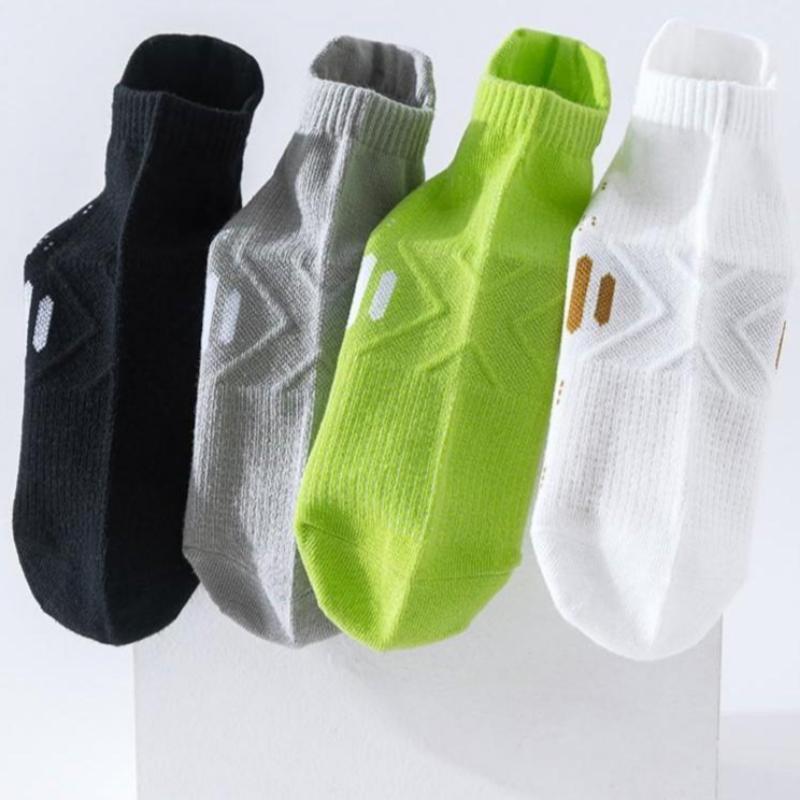 5/10 párů Pánské sportovní bavlněné ponožky Ponožky ke kotníku s nízkým pasem Absorpční pot Prodyšné ponožky Lot