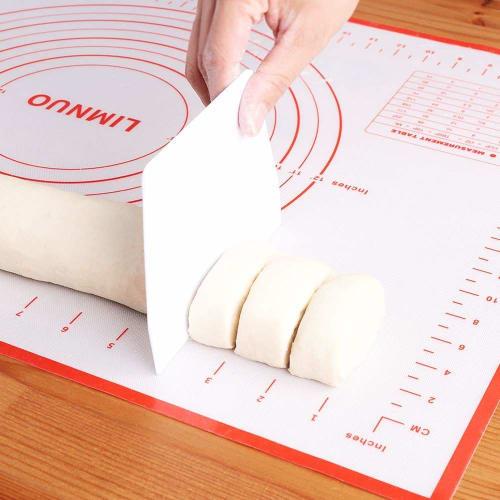 LIMNUO Silicone Cooking Mat, Bread Mat, Baking Mat with Measuring Pad, Large Size, Food-Grade Silicone, Non-Slip, for Baking Tools (Red, 30x40cm)