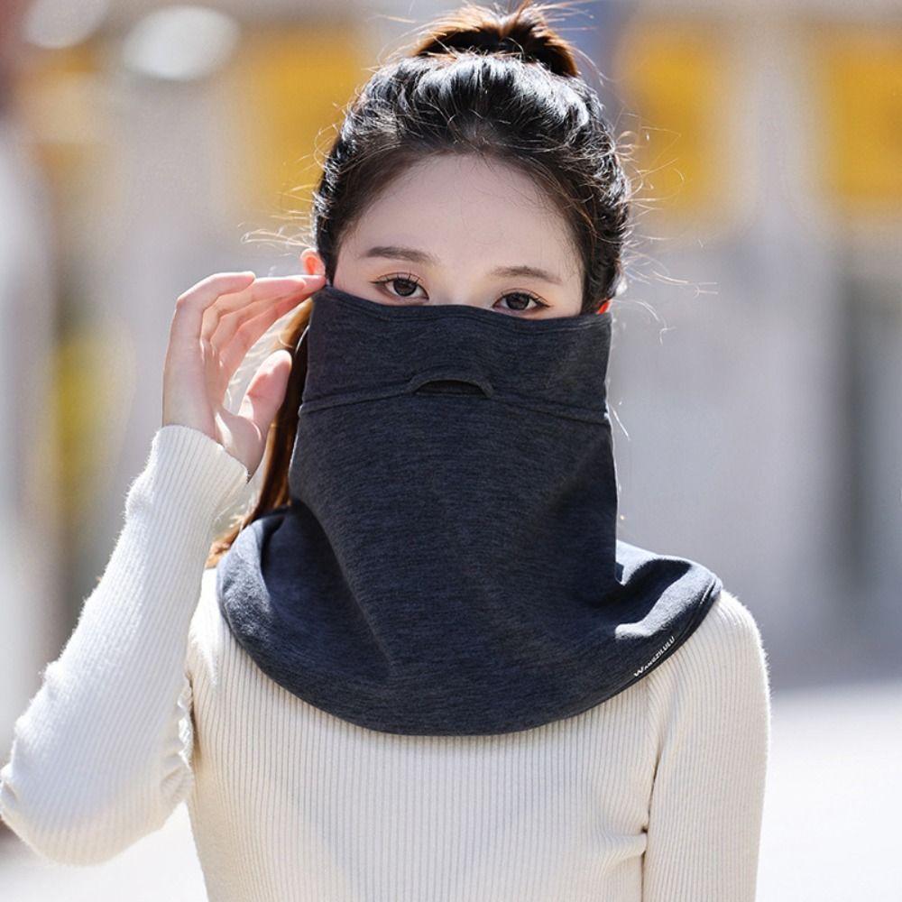 

Плюшевая маска для верховой езды, утолщенная зимняя утепленная маска для шеи, простая утепленная маска для ушей, для улицы чёрный