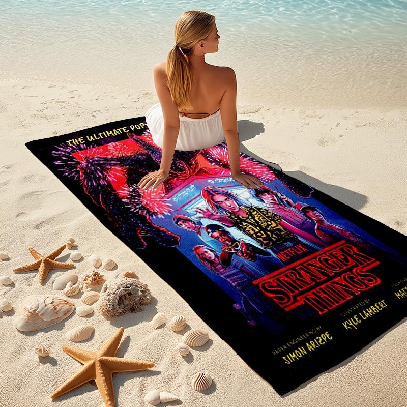 Halloween horror thriller theme Stranger Things soft beach towel outdoor camping vacation swinging beach scarf decorative blanket B2