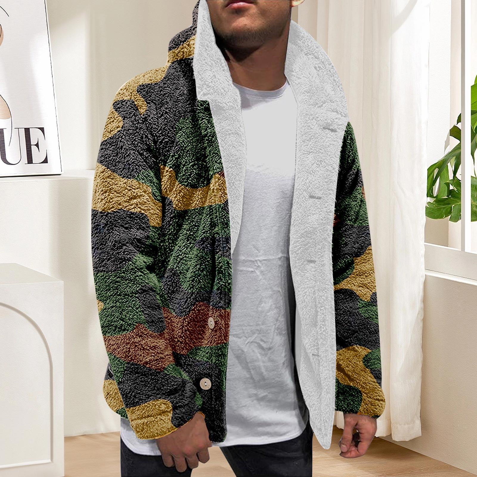 Мужская зимняя флисовая толстовка с капюшоном на молнии с накладным карманом, повседневная куртка L темно-зеленого