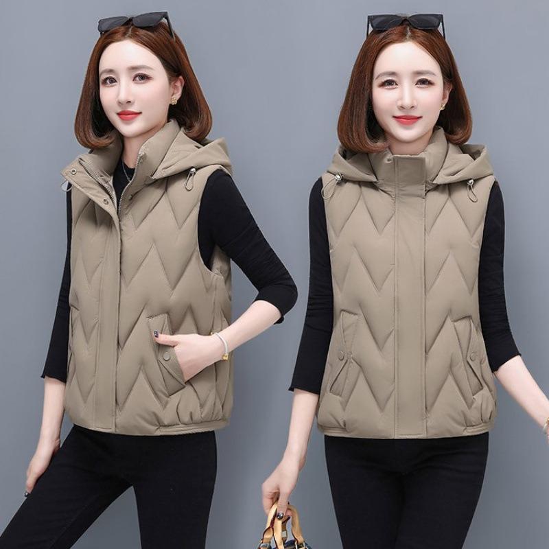 Middle-aged women's autumn and winter coats, vests, vests, middle-aged winter clothes, warm down cotton clothes, vests