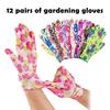 12 par Tynne sommerhansker i nylon med blomstermønster uten lim Beskyttelse Teplukking Pustende hansker