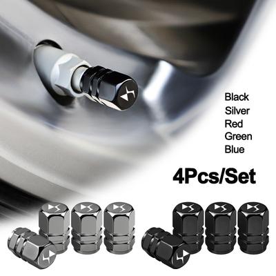 4PCS Car Tire Valve Caps Emblem Metal Cap Case Dust Covers Accessories For DS DS4S DS5 5LS DS3 DS4 DS6 DS7 DS9 WILD RUBIS SPIRIT