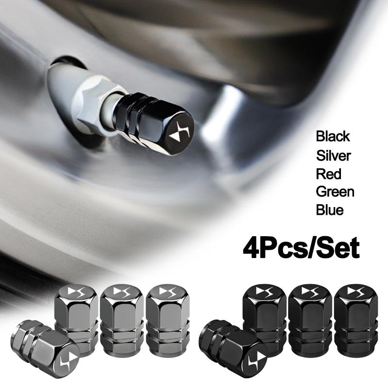 4PCS Car Tire Valve Caps Emblem Metal Cap Case Dust Covers Accessories For DS DS4S DS5 5LS DS3 DS4 DS6 DS7 DS9 WILD RUBIS SPIRIT