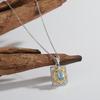 S925 Sterling Silver Inlaid With Natural Topaz Citrine Garnet Colored Treasure Necklace Women'S Simple Retro High-End Pendant