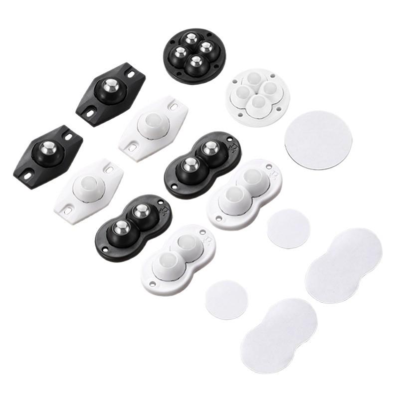 Adhesive Roller Wheels for Trash Can, No-Drill, 4-Pack Universal Base Accessory