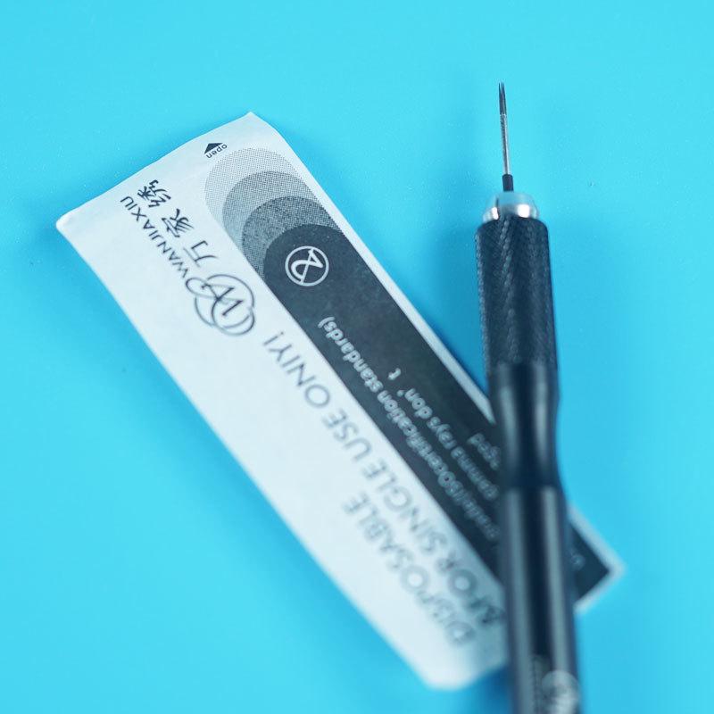 

Десять тысяч татуировочных игл для вышивки: Набор из трех игл для контура и пяти игл для растушевки для ручных пудровых бровей