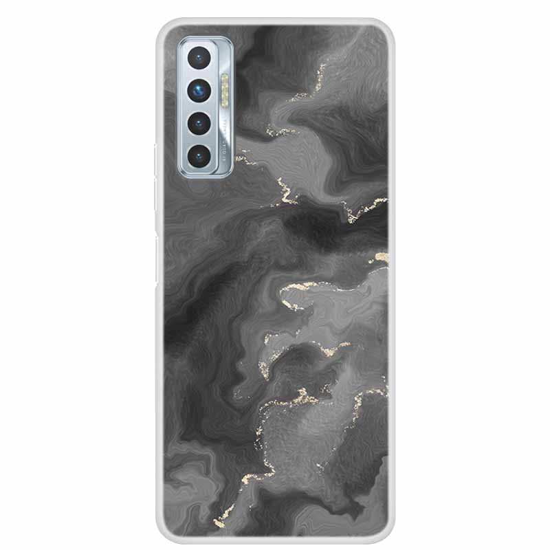 For Tecno Camon 17P Case Luxury Silicone TPU Soft Cover Phone Case For Tecno Camon 17 CG7 CG6 Coque Shockproof Marble Funda Capa