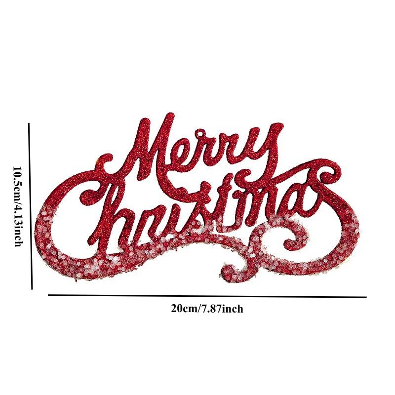 Christmas Letter Pendant Merry Christmas Hanging Creative Flower Wreath DIY Christmas Tree Pendant, Happy New Year 2026
