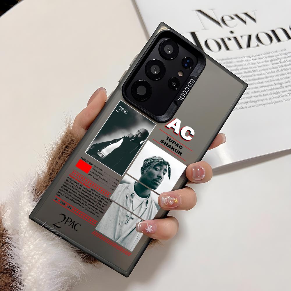 

Rapper 2pac Singer Tupac Phone Case For Samsung Galaxy S25 Edge S24 S23 S22 S21 S20 Ultra Funda Silicone Silver Cover Galaxy S23 FE