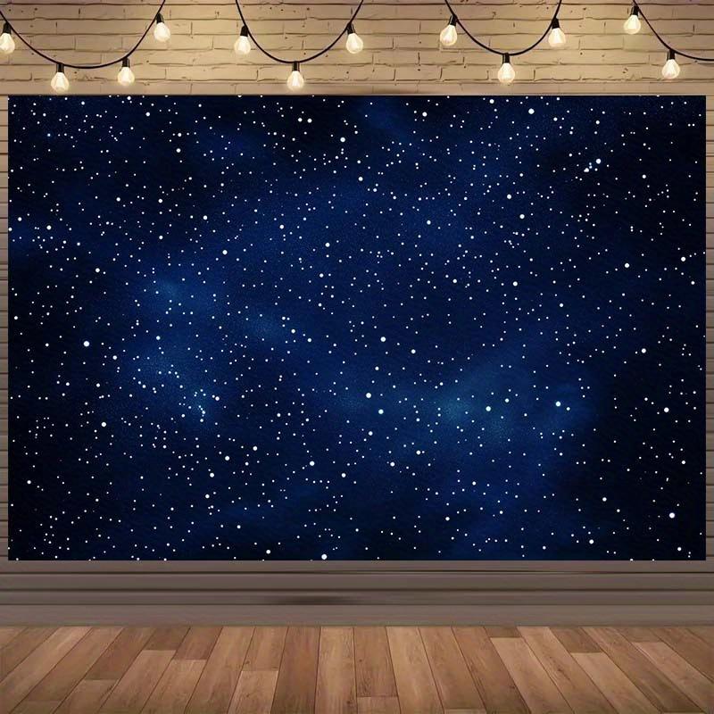 Background banner of the starry night sky: deep blue universe scene, twinkling stars 130x150cm