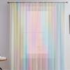 Cortinas transparentes con diseño de arcoíris claro y fluido, con protección UV, lavables a máquina, de poliéster, para sala de estar, dormitorio, cocina, cafetería y restaurante.