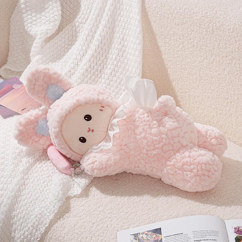 Creative Lamb Plush Tissue Box With Cute Cartoon Design For Home Decor And Storage