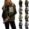 Women's Color-Block Vest Relaxed Fit Warm Casual Sleeveless Jacket