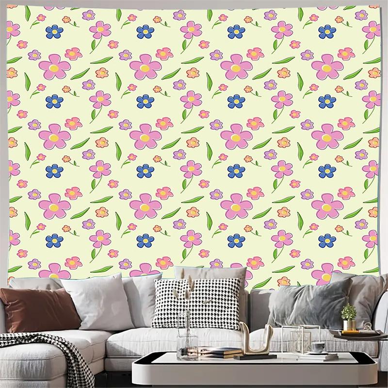 

Floral Tapestry Wall Hanging Aesthetic Room Decor Botanical Nature Flower Wall Art Bohemian Home Decor Dorm Room Wall Covering 74x94cm(29x37in)
