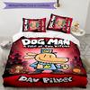 Dog Man 3pcs Bedding Set Duvet Cover Closure Includes 1 Duvet Cover & 2 Pillowcases for All Seasons Bedroom Home Dorm Decor