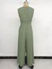 Europäisch-Amerikanischer Stil 2026 V-Ausschnitt Ärmelloser Jumpsuit mit Hoher Taille für Damen