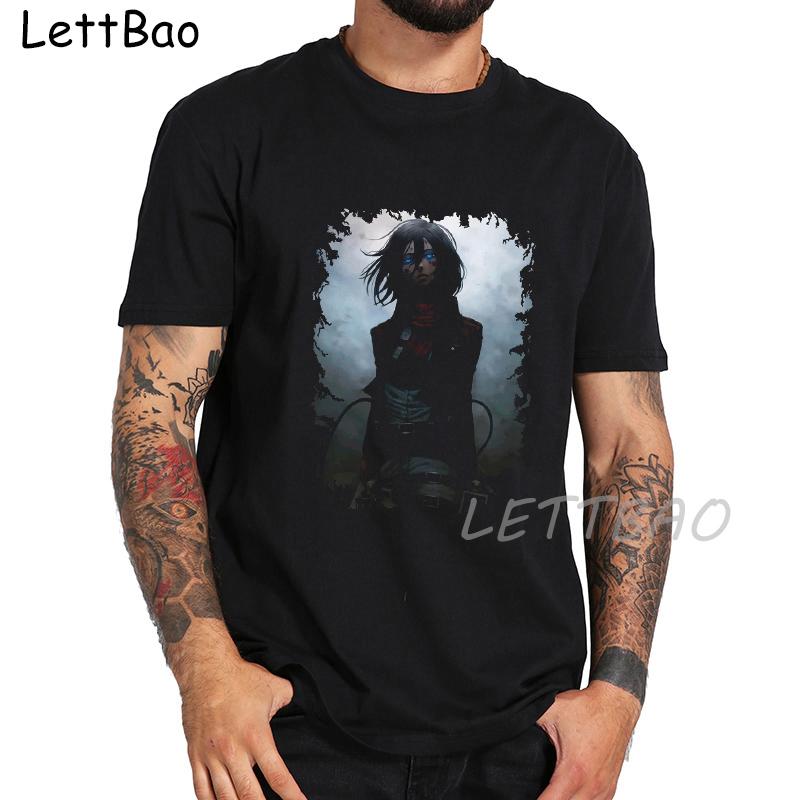 Japanese Anime Attack On Titan T Shirt Women Men Black Cotton T Shirt Cartoon Graphic Fashion