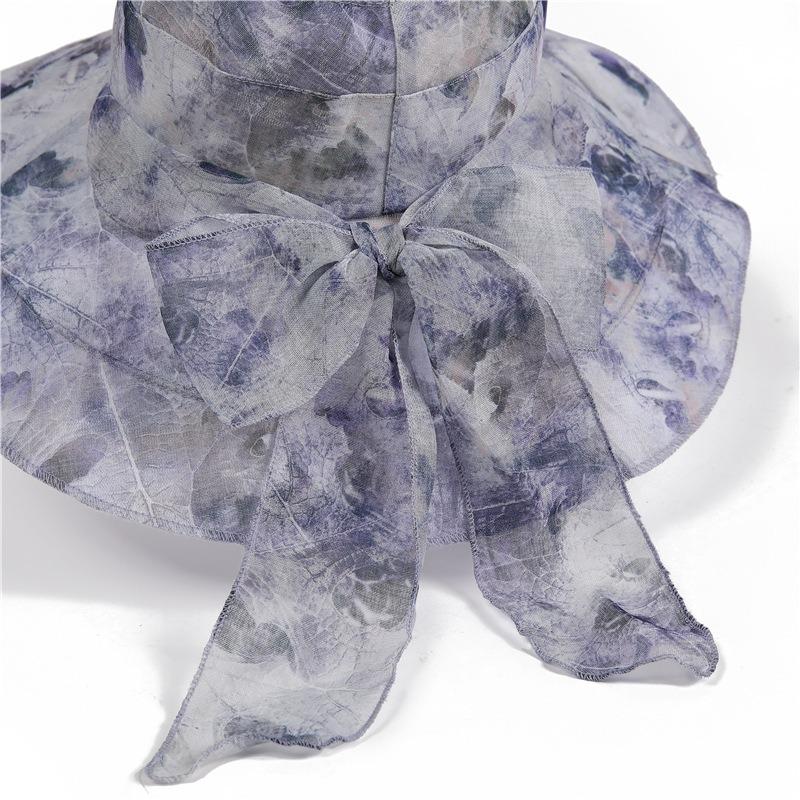 Sunscreen Hat Women's Summer Eaves UV Protection Bow Sun Hat Outdoor Travel Sun Hat