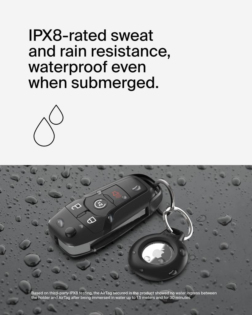 Wodoodporny uchwyt Belkin Secure do Apple AirTag z brelokiem Trwałe etui AirTag odporne na zarysowania