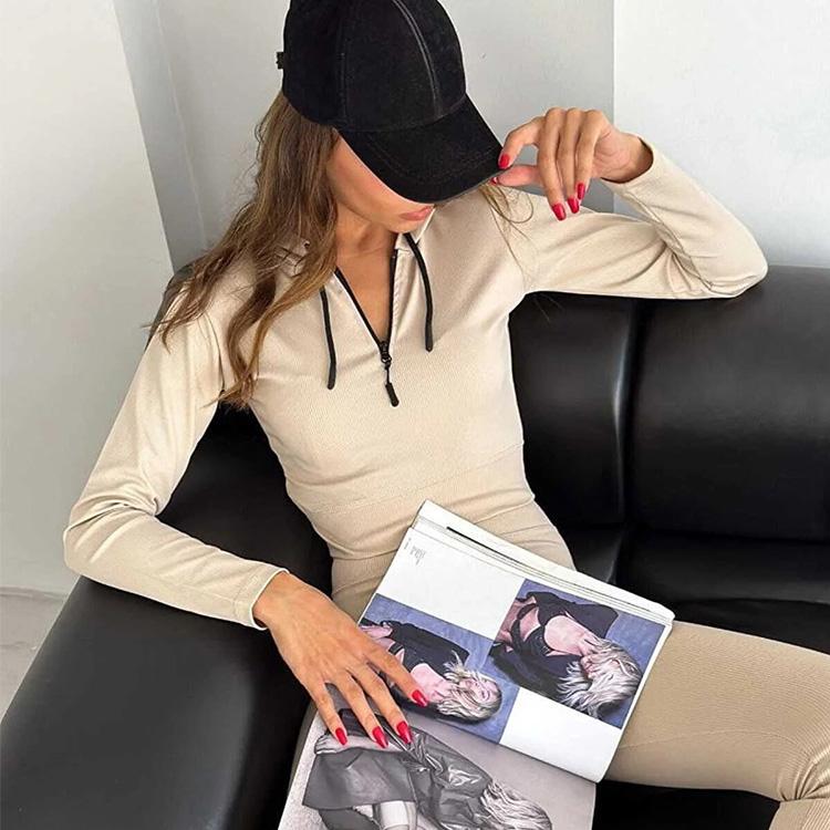 

Женский однотонный костюм с капюшоном и длинным рукавом, свободный топ, широкие брюки, осень-зима XL абрикосовый