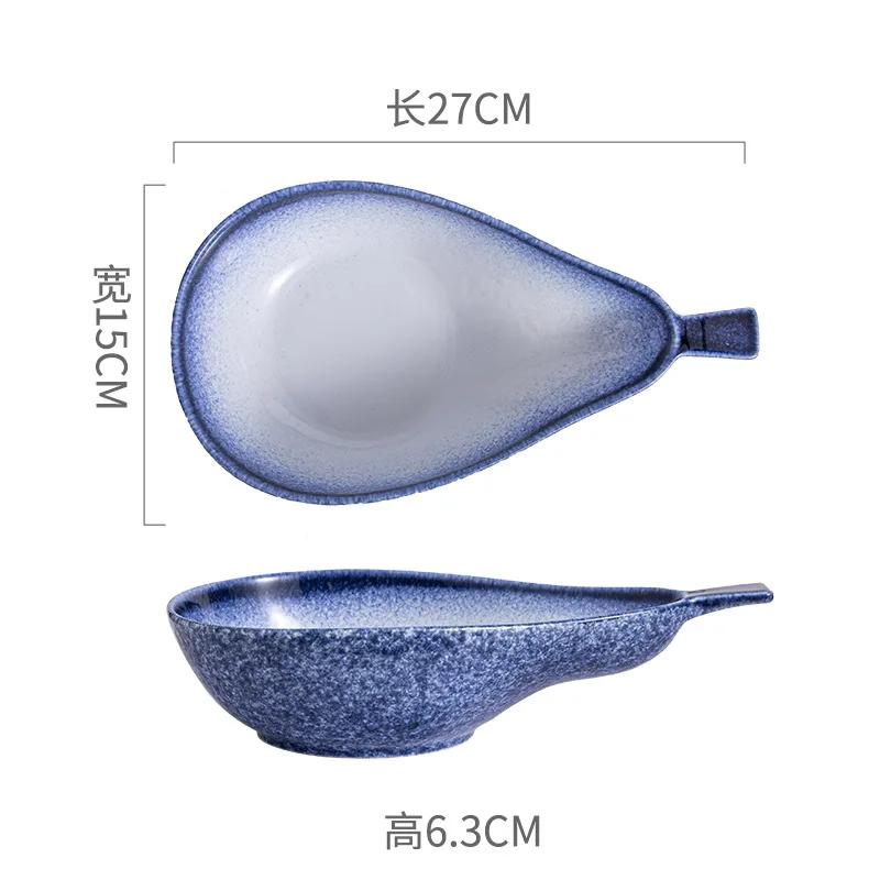 Pear Shaped Ceramic Salad Bowl Specialty Tableware Breakfast Bowls Dessert Plate Fruit Plate Soup Bowl Noodle Bowls Dim Sum Dish