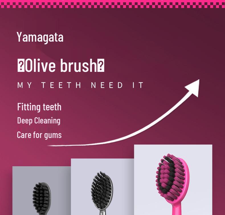 LR Black Pink Series Měkké zubní kartáčky [Balení 6 ks] - Konvexní design ve tvaru vlny pro dospělé