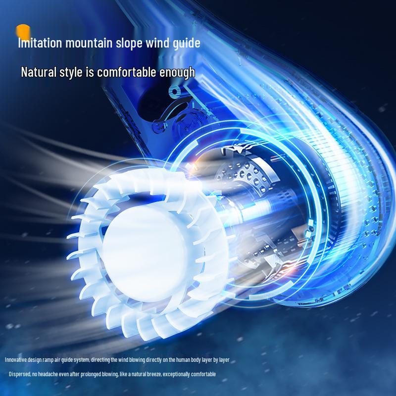USB Rechargeable Portable Bladeless Neck-Hanging Fan for Office & Sports