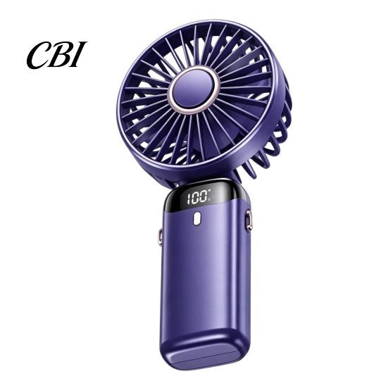 Battery Operated Fan Foldable Handheld Fan, Rechargeable USB Mini Desk with 5 Speed, Adjustable Speed LED Display, Portable Personal Cooling for Home