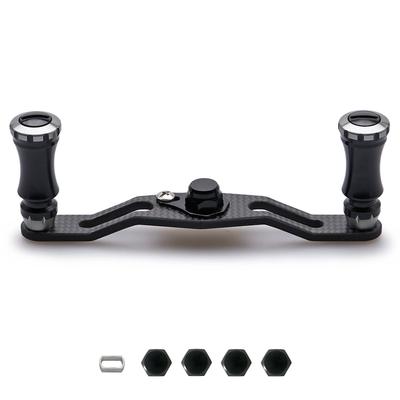 HEIGHTEN 95mm Reel Handle 1.5K Carbon Cloth Carbon SHIMANO DAIWA Abu General Chess Series for Baitcasting Reel (95mm, Black & Gunmetal) (211)